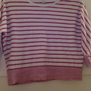 megenta and white striped croptop for kids